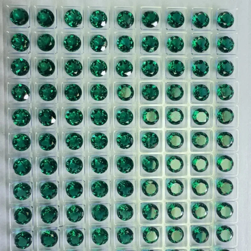 Lab Grown Zambian Emeralds Oval Cut Hydrothermal Hand Cutting with Cracks Inclusions Inside Selectable AGL Certificate