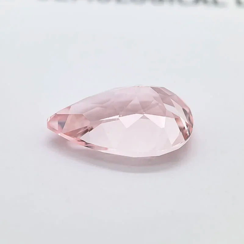 Lab Grown Sapphire Morgan Pink Color Pear Shape Charms Gemstone DIY Advanced Jewelry Making Materials Selectable Certificate
