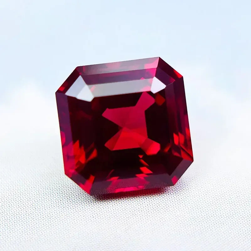 Lab Grown Ruby VVS1 Square Shape Asscher Red Color Gemstone for Diy Jewelry Making Materials with Certificate Wholesale Price