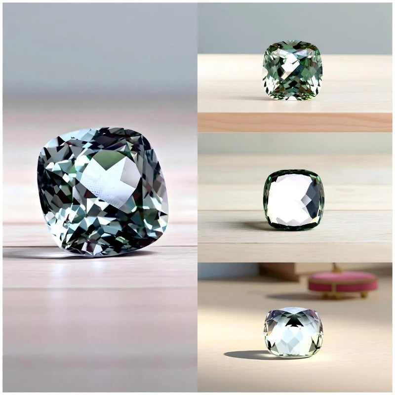 Sapphire Cushion Shape Green Color Lab Grown Gemstone VVS1 for Diy Charms  Advanced Jewelry Making Multiple Shapes Certificate