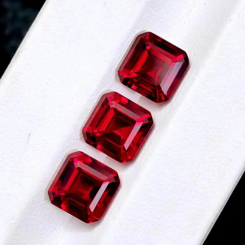 Ruby Pigeon Blood Red Color Artificially Synthesized Gemstones Charms for Jewelry Making with Certificate