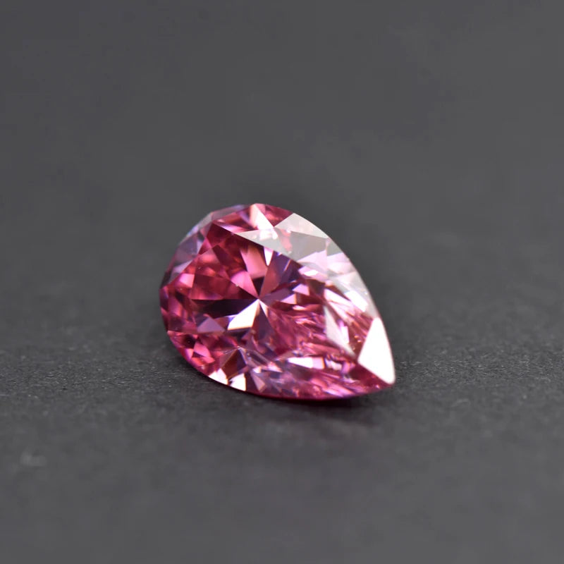 Pear Cut Pink Color Moissanite Synthetic Gemstone with Certificate Multiple Colors Available