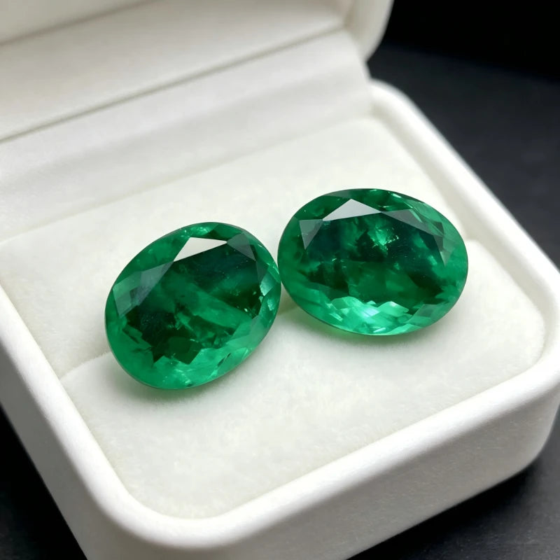 Columbia Emerald Oval Shape Synthetic Gemstone with Certificate Wholesale