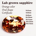 Sapphire Oval Cut Orange Color Lab Grown Gemstone VVS1 DIY Charms Jewelry Making Materials Factory Wholesale with Certificate