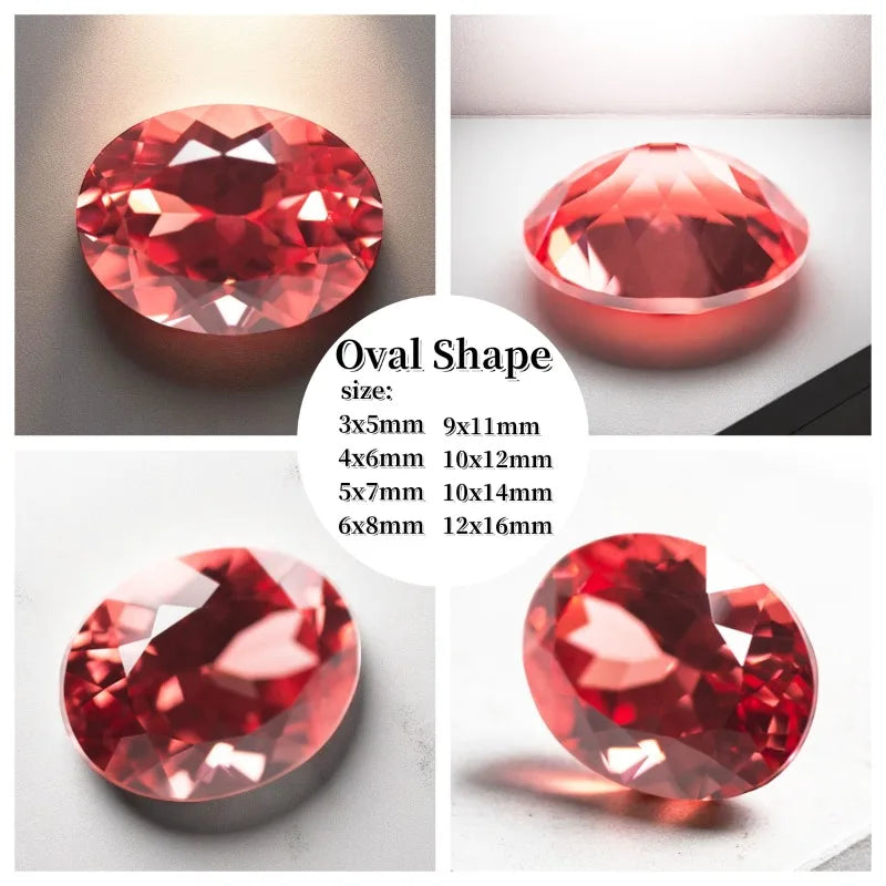 Lab Grown Padparadscha Oval Cut Fire Lotus Color Gemstone for DIY Jewelry Ring Making Materials Selectable AGL Certificate