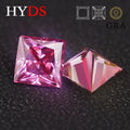 Moissanite Stone Princess Cut Pink Color VVS1 Gemstone Charms Beads for Jewelry Making Pendant Materials with GRA Certificate