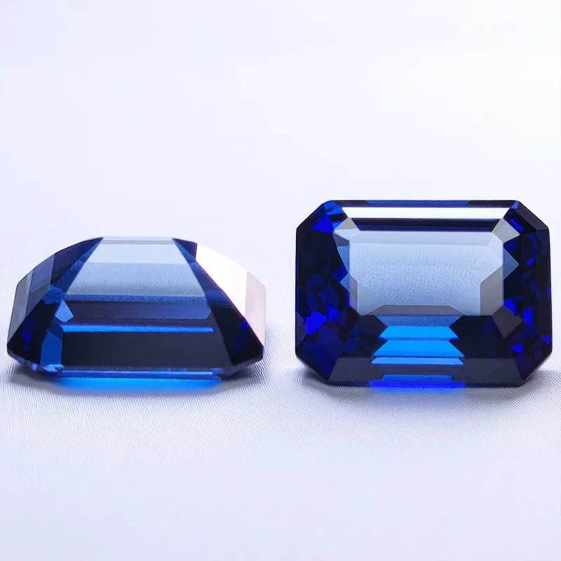Lab Grown Sapphire Round/Oval/Emerald/Pear Cut Royal Blue Color DIY Ring Necklace Earrings Main Materials Selectable Certificate