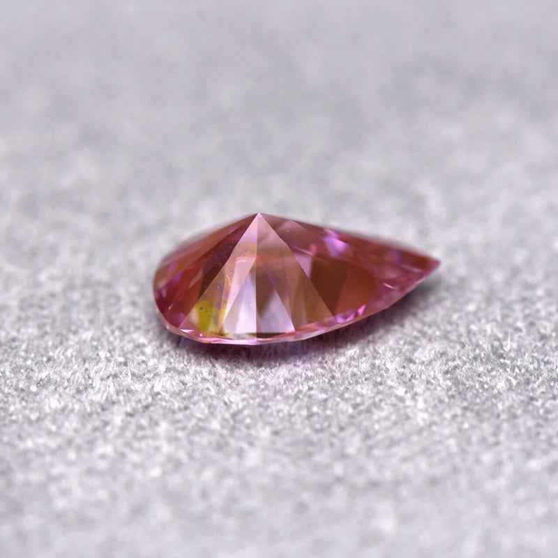Pear Cut Sakura Pink Color Moissanite Synthetic Gemstone with Certificate Jewelry Beads