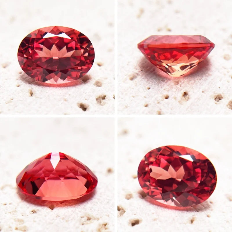 Lab Grown Sapphire Cushion Cut Sunset Red Color for Charms DIY Jewelry Making Ring Earrings Wholesale Selectable AGL Certificate