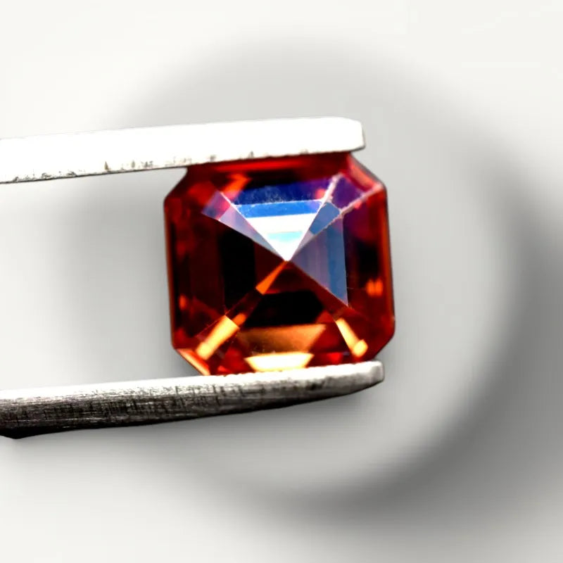 Moissanite Laboratory production square shape asscher cut garnet color DIY jewelry certificate