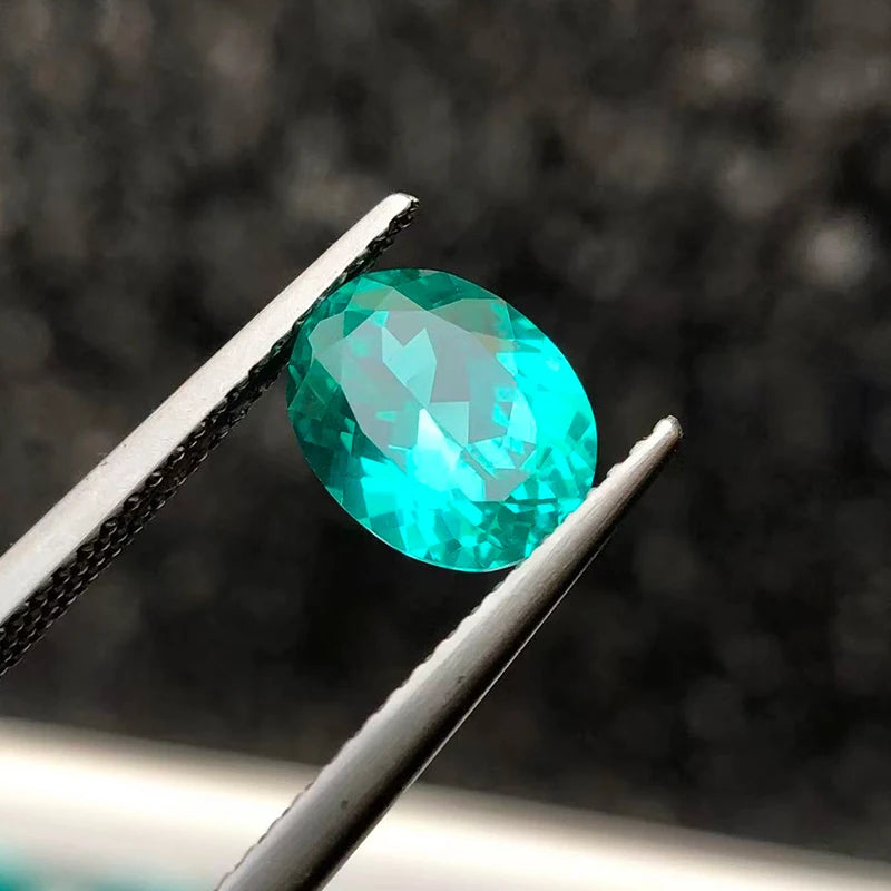 Lab Grown Paraiba Neon Blue Color Oval Cut DIY Advanced Jewelry Making Inlay Ring Necklace Bracelet Selectable AGL Certificate