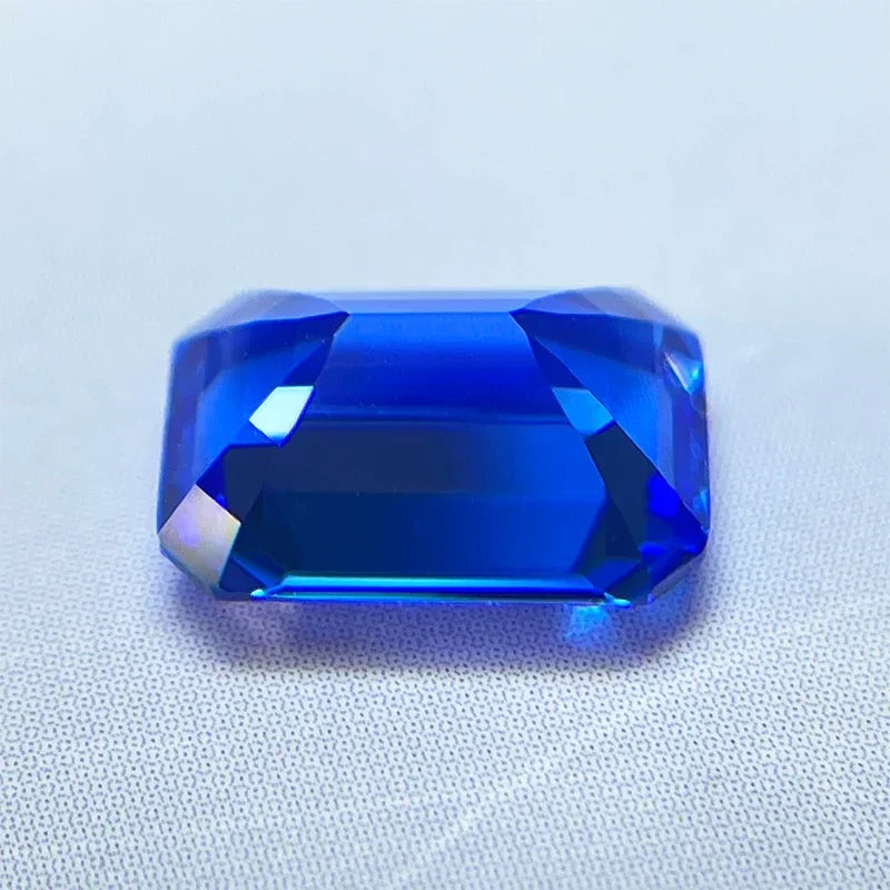 TOPLab Grown Cobalt Spinel Emerald Cut Blue Color VVS1 Synthetic Gemstone for DIY Jewelry Making Gift Selectable AGL Certificate