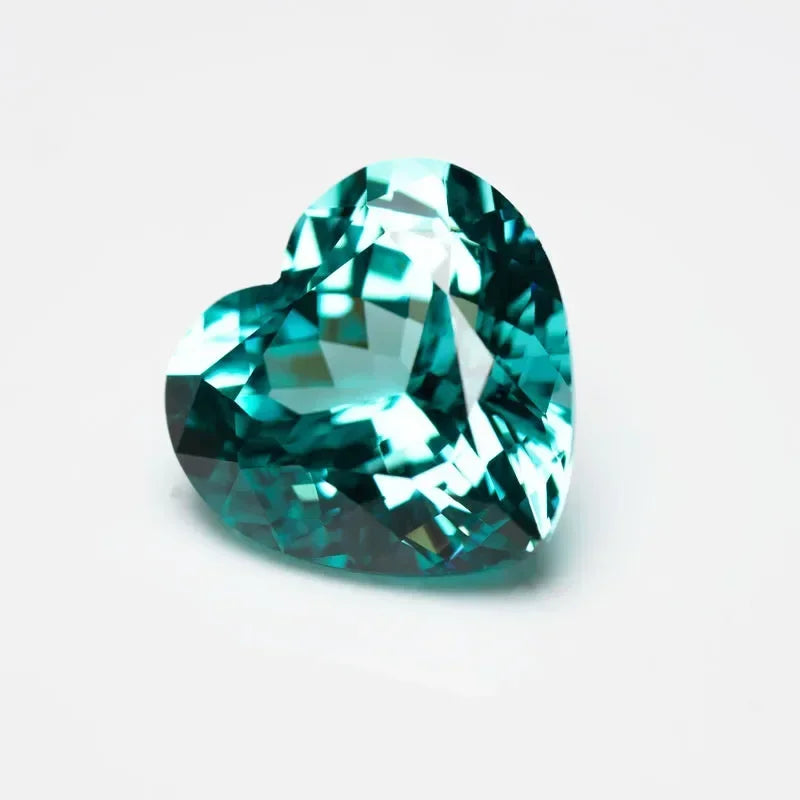 Hot Sales Lab Grown Paraiba Heart Cut Gemstone for DIY Advanced Jewelry Making Inlay Ring Necklace Selectable AGL Certificate