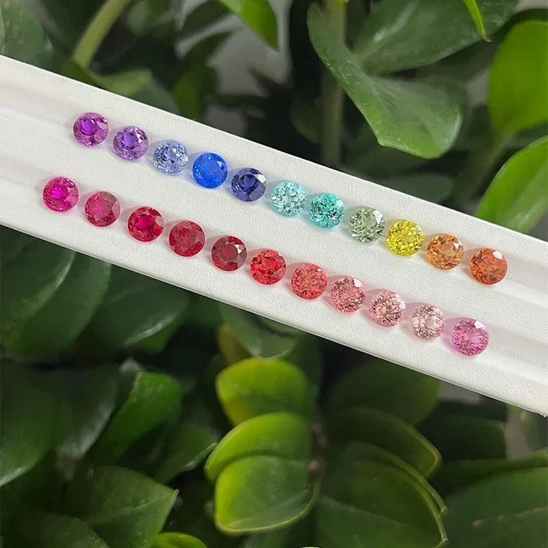 Lab Grown Sapphire Round Cut Hot Pink Color Gemstone DIY Jewelry Making Inlay Ring Necklace Bracelet Selectable AGL Certificate