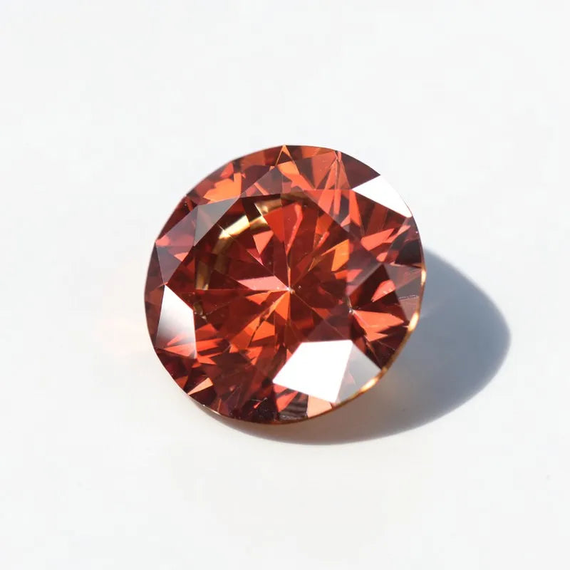 VVS1 Round Garnet Red Color Moissanite Stone 6.5mm for Jewelry Setting, GRA Certified, Lab-Created Gemstone