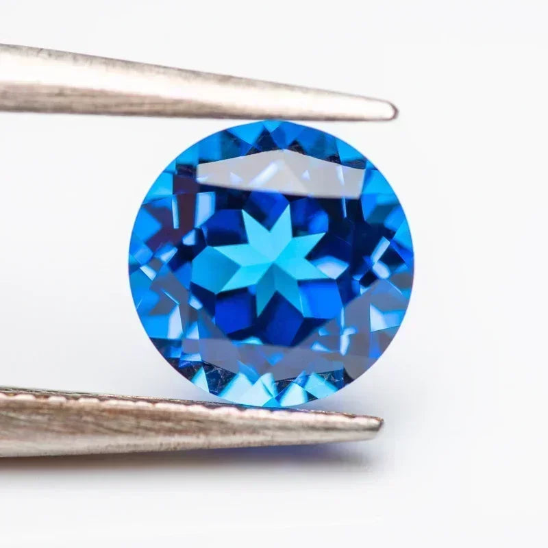 TOPB-Lab Grown Cobalt Spinel Loose Stone Round Shape Blue Demon Color Gemstone Beads For Jewelry Making Selectable AGL Certifica
