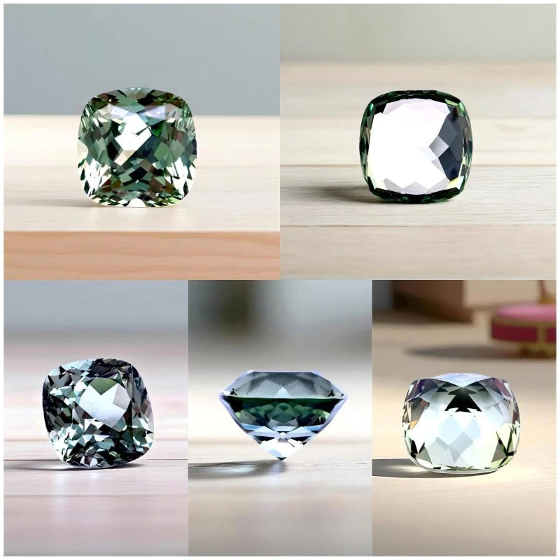 Sapphire Cushion Shape Green Color Lab Grown Gemstone VVS1 for Diy Charms  Advanced Jewelry Making Multiple Shapes Certificate