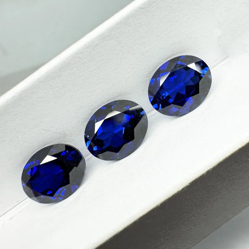 Lab Grown Sapphire Oval Cut Pigeon Blood Red/Cornflower/Royal Blue/Aquamarine/Fire Lotus/Cobalt Spinel Selectable Certificate