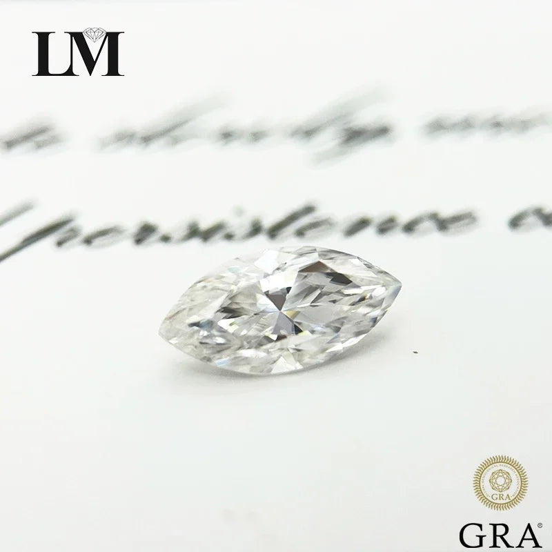 TOP Moissanite Stone D Color Marquise Cut Vvs1 Artificial Gemstone Pass Diamond Tester 0.05ct-3ct Sizes with Certificate
