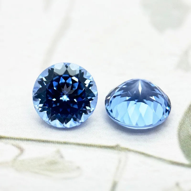 Lab Grown Sapphire Round Cut Royal Blue Cornflower Blue Loose Beads for DIY Jewelry Making Selectable AGL Certificate