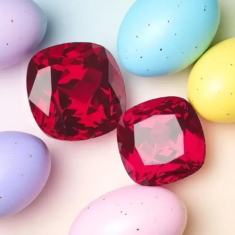 Lab Grown Ruby Cushion ShapePigeon Blood Red Color  Beads for Jewelry Making DIY Ring Necklace Materials Selectable
