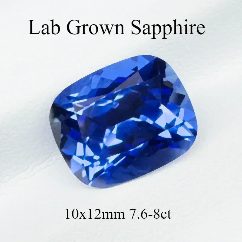 Lab Grown Sapphire Rectangular Cushion Cut Royal Blue VVS1 for Jewelry Making Inlay Ring Necklace Selectable AGL Certificate