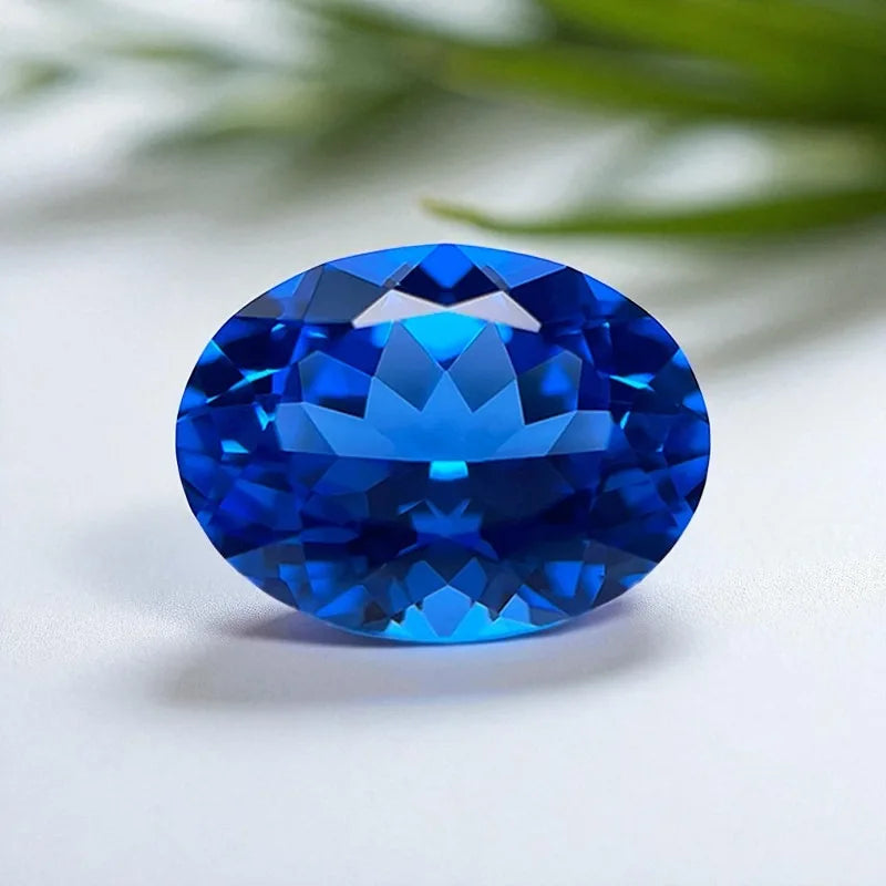 Lab Grown Cobalt Spinel Oval Shaped Extremely Shiny Quality DIY Charms Ring Necklace Earrings Main Materials with Certificate