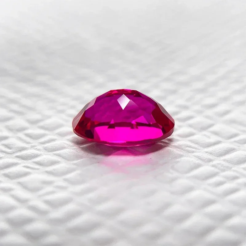 Lab Grown Ruby Oval Cut Rubellite Color Top Quality DIY Charms Ring Necklace Earrings Main Materials Selectable AGL  Certificate