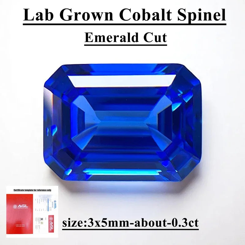 TOPTop Lab Grown Cobalt Spinel Multiple shapes Combination chain Selectable AGL Certificate Charms for Jewelry Making