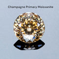 Moissanite Stone 100 Faceted Champagne Primary Color Round Shape Lab Grown Diamond Charms for Jewel Making  with Certificate