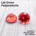 Lab Grown Padparadscha Round Cut Fire Lotus Color Gemstone for Jewelry Setting Lab Sapphire Synthetic Selectable Certificate