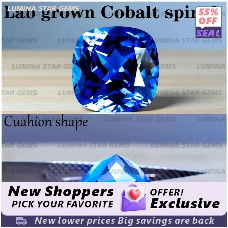 TOPLab Grown Cobalt Spinel Gemstone for L-Lab Pear Shape Extremely Shiny Quality Charm Jewelry Making Materials Lab Grown