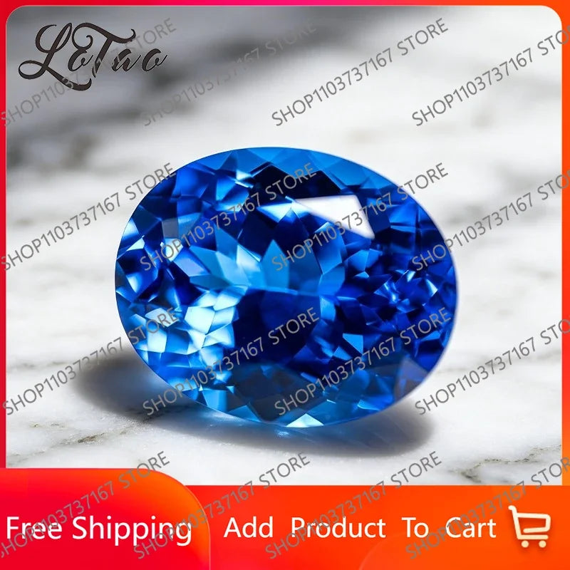 TOPTop Lab Grown Cobalt Spinel Oval Cut Blue Color Gemstone for DIY Ring Necklace Earrings Making Materials Selectable Certifica