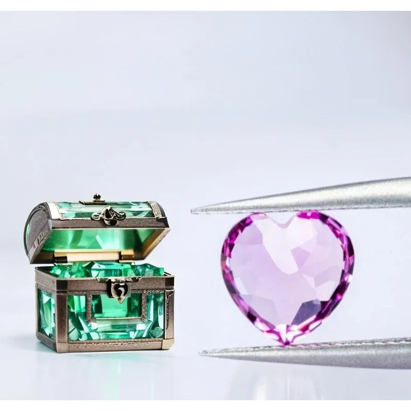 Pink Color Lab Grown Sapphire Heart Shape Charms Advanced Jewelry Rings Earrings Making Extremely Shiny Quality with Certificate