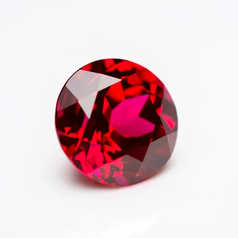 Lab Grown Ruby Pigeon Blood Red Color Round Shaped Beads Charm Gemstone DIY Ring Necklace Earrings Main Materials Certificate