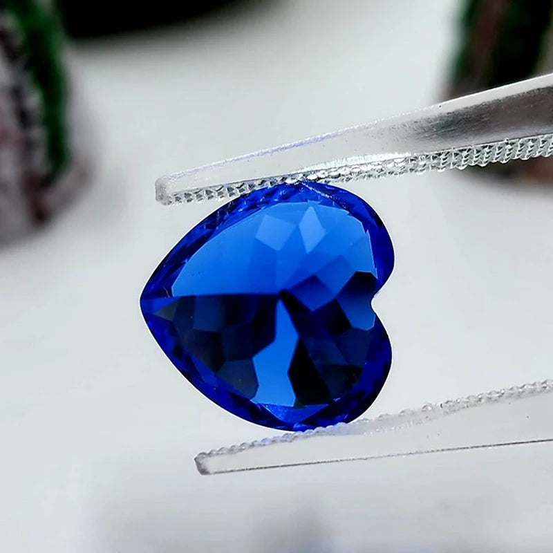 Cobalt Spinel Synthesized Gemstones Heart Cut with Certificate Hand Cutting Multiple Shapes Selectable