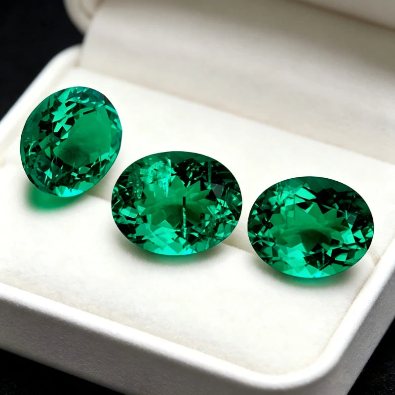 Columbia Emerald Oval Shape Synthetic Gemstone with Certificate Wholesale