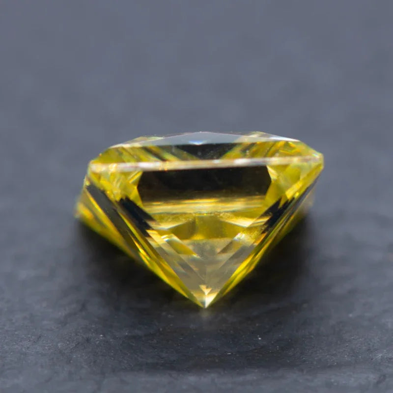 Moissanite Princess Cut Lemon Yellow Color Pass Diamond Tester Advanced Jewelry Rings Earrings Making with Certificate