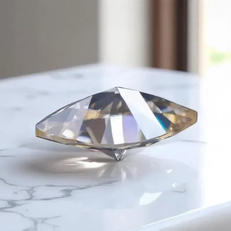 Moissanite Stone Marquise Cut Tea Yellow Natural Color with GRA Certificate 5x10mm Luxury Gem for Jewelry Making