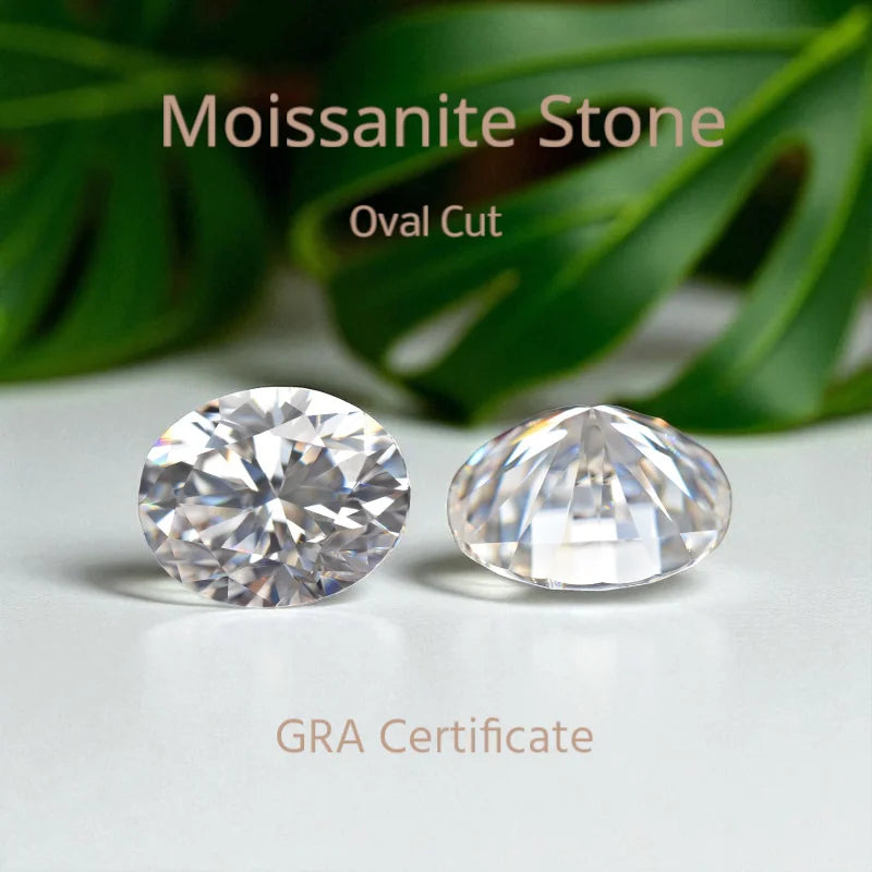 Top Moissanite Stone Oval Cut D color VVS1 with Certificate Gemstone for Jewelry Making Pass Diamond Tester