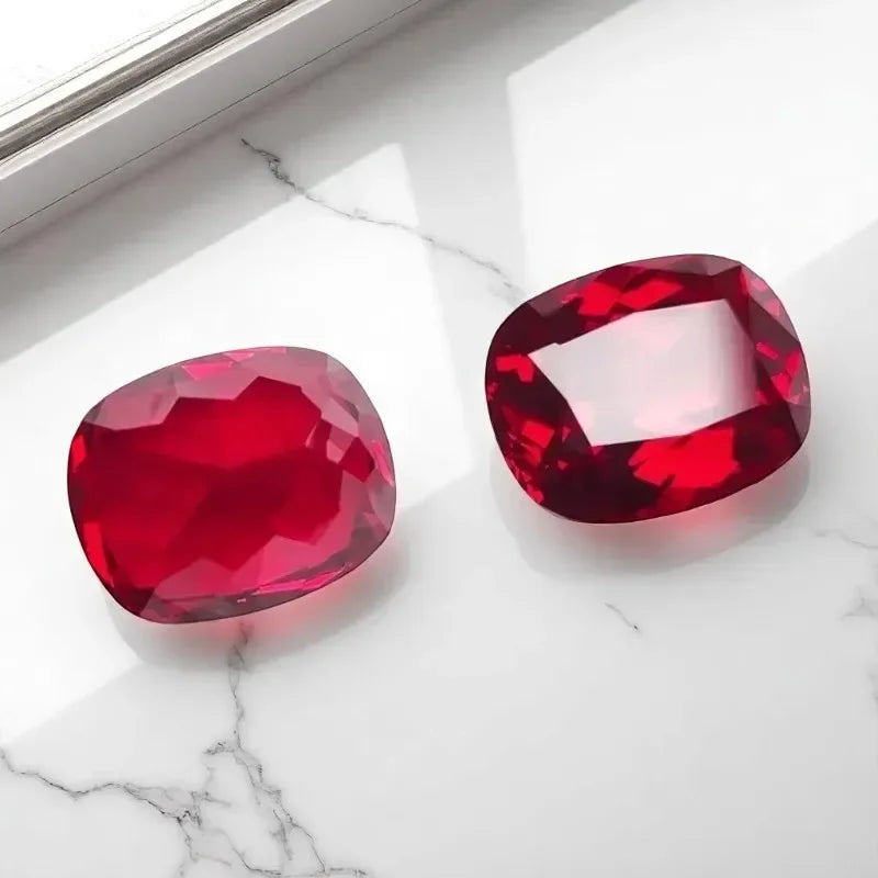 N-Lab Grown Ruby Pigeon Blood Red Rectangular Cushion Cut Top Quality Gemstone For Diy Jewelry Making Selectable AGL Certificate