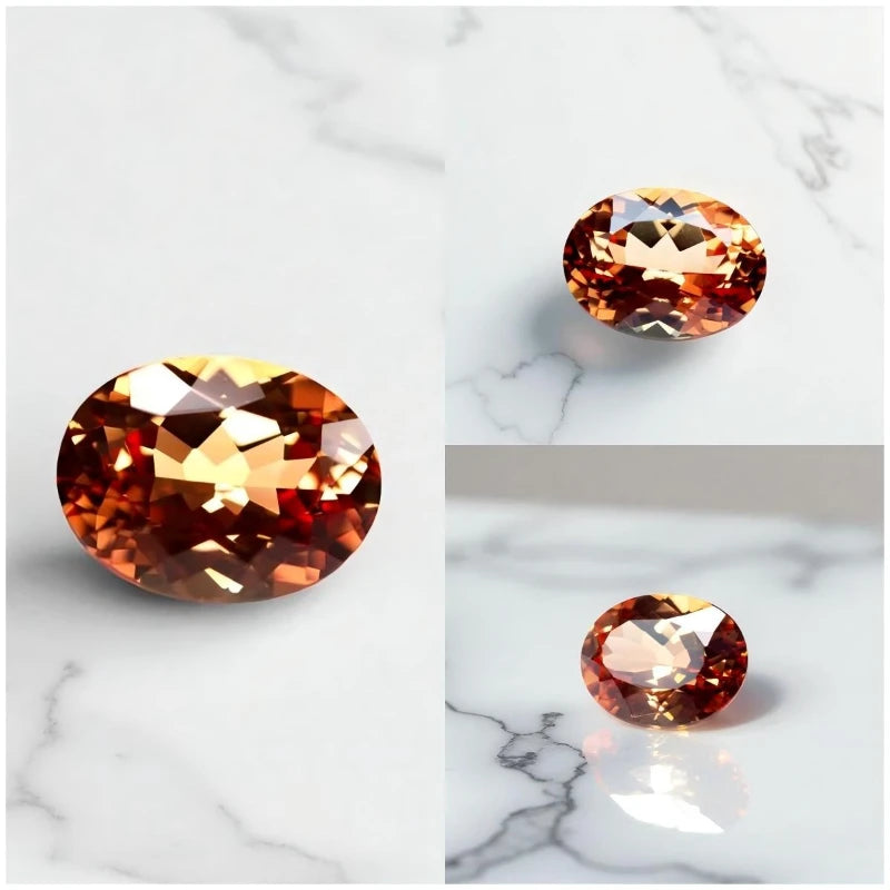 Sapphire Oval Cut Orange Color Lab Grown Gemstone VVS1 DIY Charms Jewelry Making Materials Factory Wholesale with Certificate