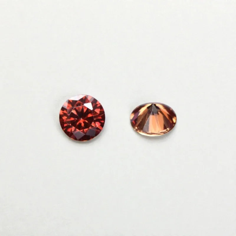 VVS1 Round Garnet Red Color Moissanite Stone 6.5mm for Jewelry Setting, GRA Certified, Lab-Created Gemstone