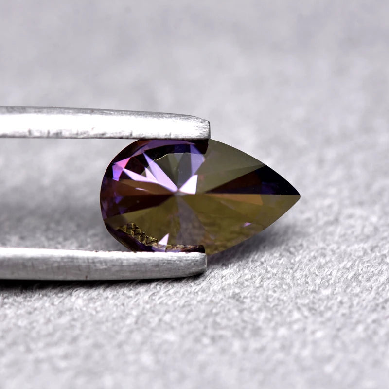 Pear Cut Emperor Purple Color Moissanite Synthetic Gemstone with Certificate Extremely Shiny Quality