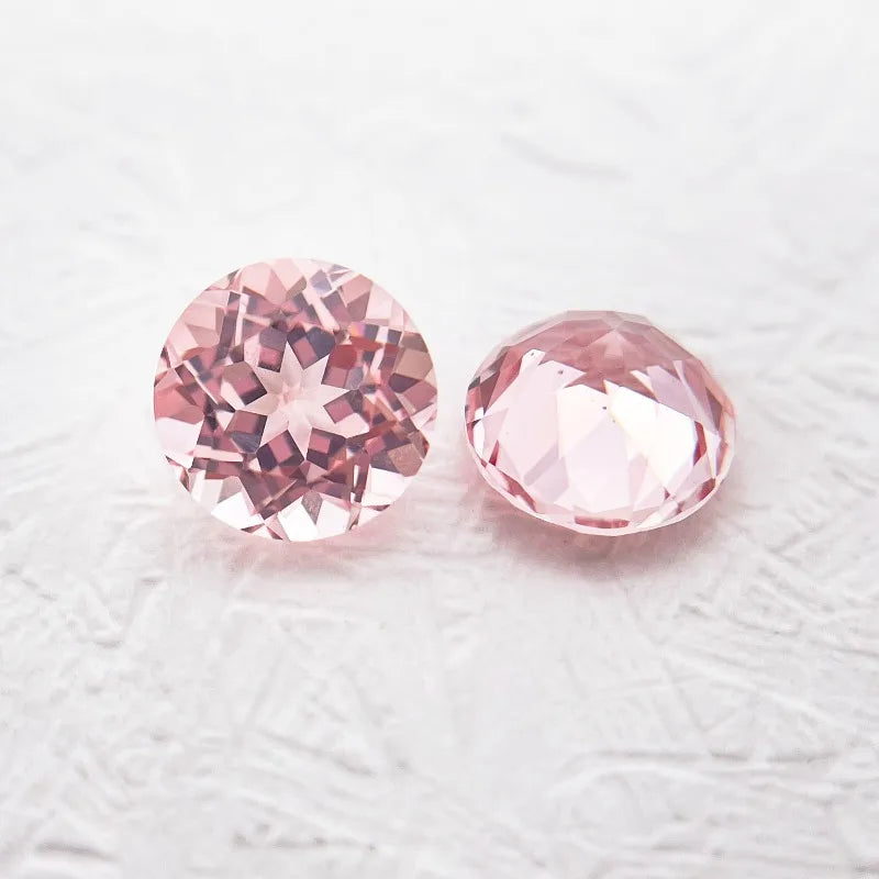 Lab Grown Sapphire Round Cut Sakura Pink Color Gemstone for DIY Jewelry Making Inlay Ring Necklace Selectable AGL Certificate