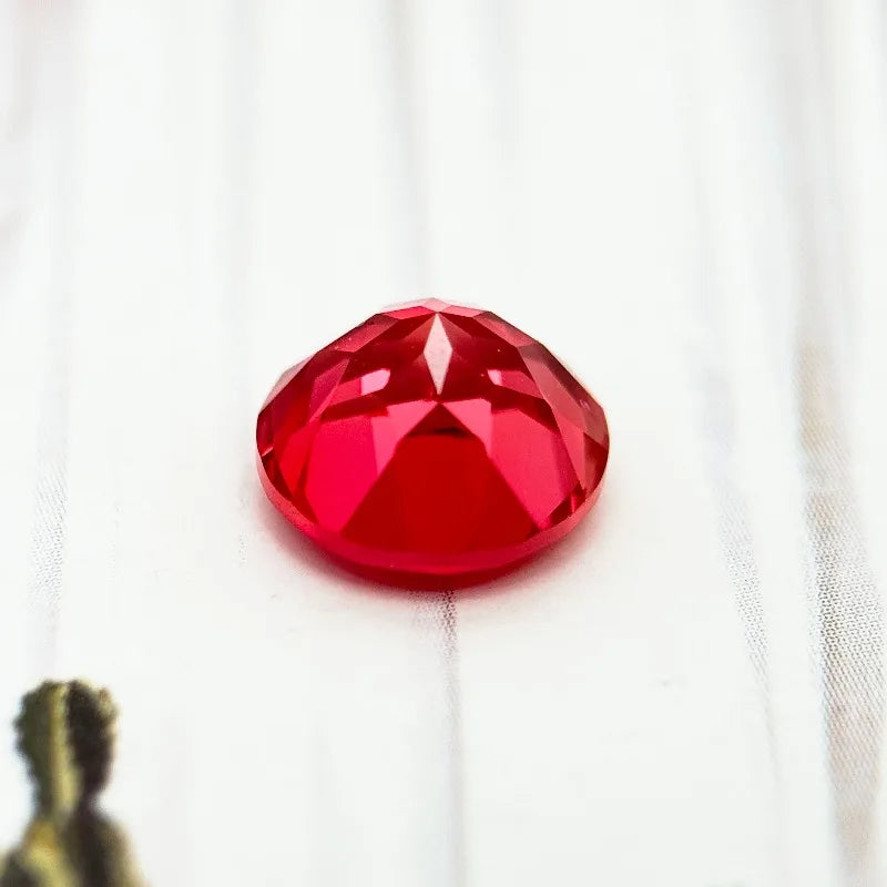 Lab Grown Sapphire Round shape Sunset Red Color Gemstone DIY Ring Necklace Earrings Main Materials Selectable AGL Certificate