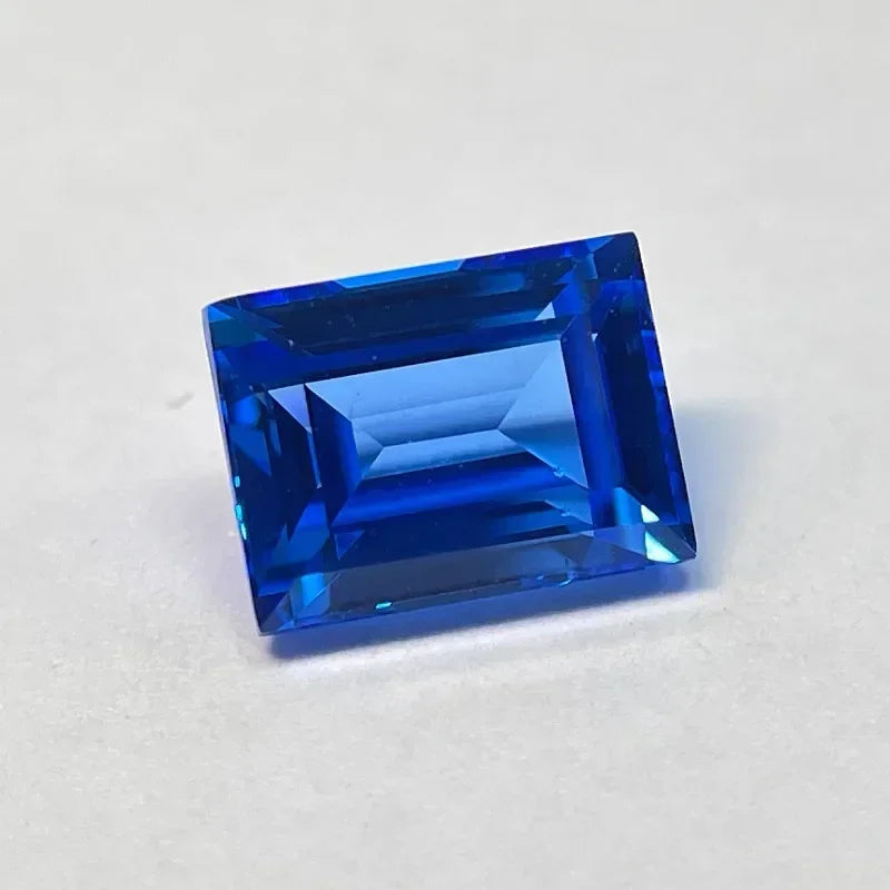 TOPLab Grown Cobalt Spinel Rectangular Shapes Gemstone for DIY Ring Necklace Earrings Main Materials Selectable Certificate