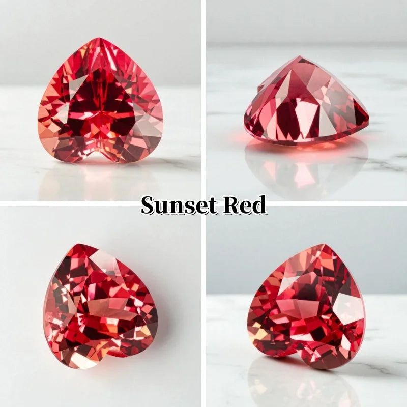 Lab Grown Sapphire Asscher Cut Sunset Red Color for Charms DIY Ring Necklace Earrings Main Materials Selectable AGL Certificate