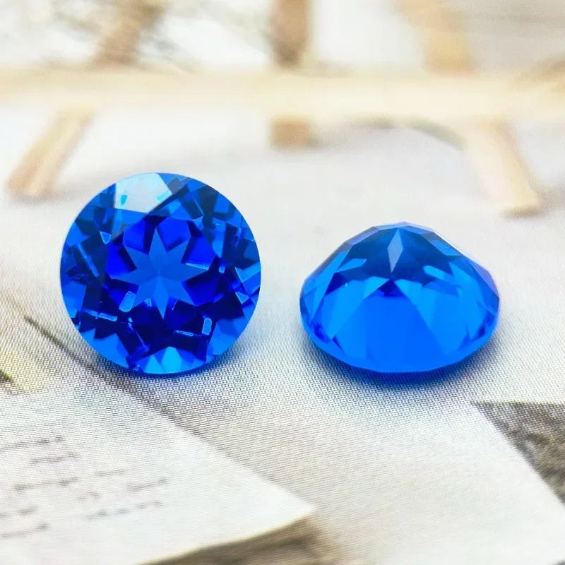 TOPLab Grown Cobalt Spinel Round Cut Gemstone for DIY Ring Necklace Earrings Main Materials Selectable Certificate