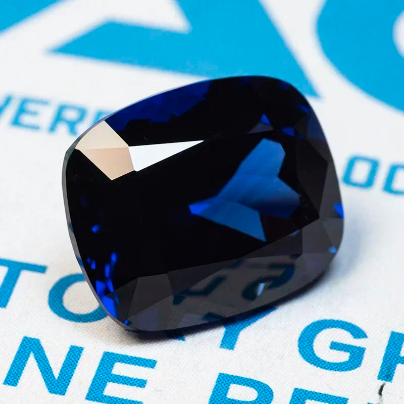 Lab Grown Sapphire Rectangel Cushion Shape Royal Blue VVS1 Gemstone for Charms Diy Jewelry Making Selectable  AGL Certificate